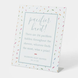 Farbenfrohe Sprinkles Kinderdusche Schnuller Jagds Sockelschild