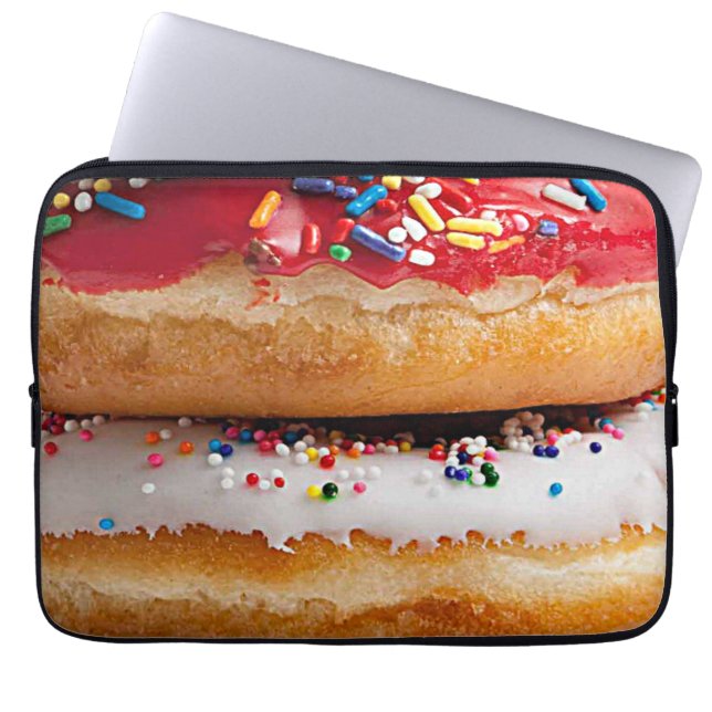 Farbenfrohe Sprinkles Schokolade Süße Donuts Laptopschutzhülle (Vorderseite)