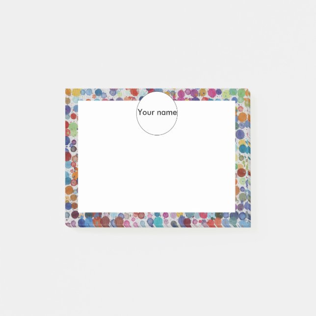 Farbenfrohe Spritzer abstraktes Design Post-it Klebezettel (Vorderseite)