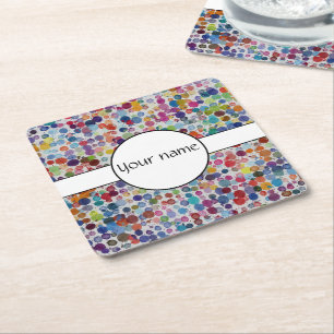 Farbenfrohe Spritzer abstraktes Design Rechteckiger Pappuntersetzer