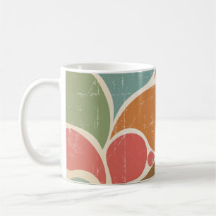 Farbenfrohe Spritzer: abstraktes Retro-Muster. Kaffeetasse