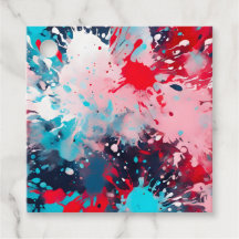 Farbenfrohe Spritzer Paint Art Tags