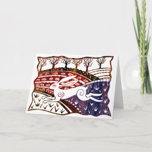 Farbenfrohe Sprung Hare Karte