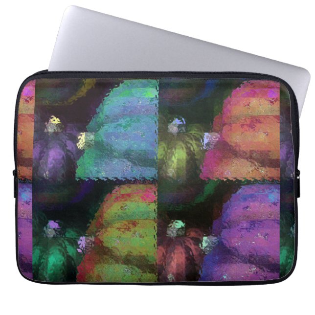 Farbenfrohe Squash Quilt Laptopschutzhülle (Vorderseite)