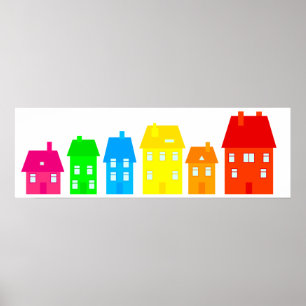 farbenfrohe Stadt Poster