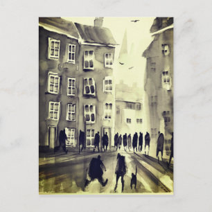 Farbenfrohe Stadtkunst Postkarte #12