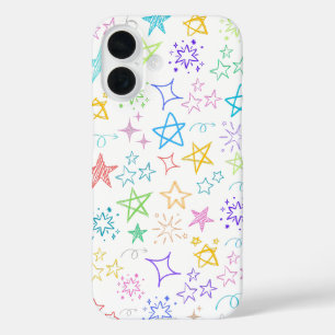 Farbenfrohe Star Doodle iPhone Case