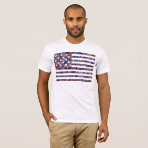 Farbenfrohe Star-Spangled Banner America Flag T-Shirt