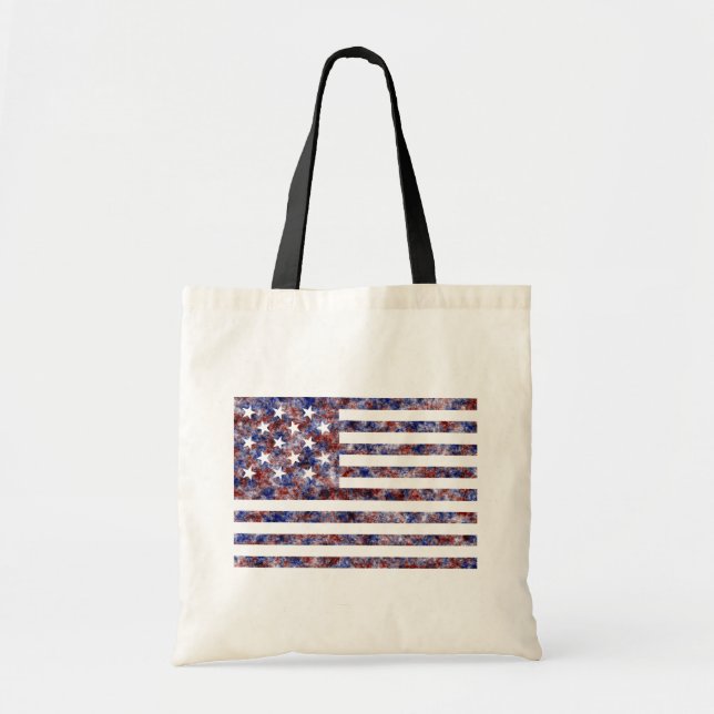 Farbenfrohe Star-Spangled Banner America Flag Tragetasche (Vorne)