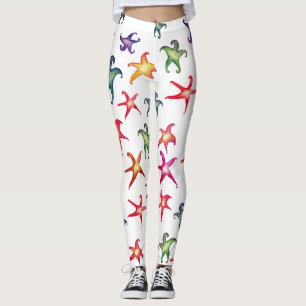 Farbenfrohe Starfische, Meeresstars Leggings
