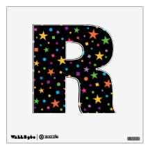 Farbenfrohe Stars Confetti Letter R