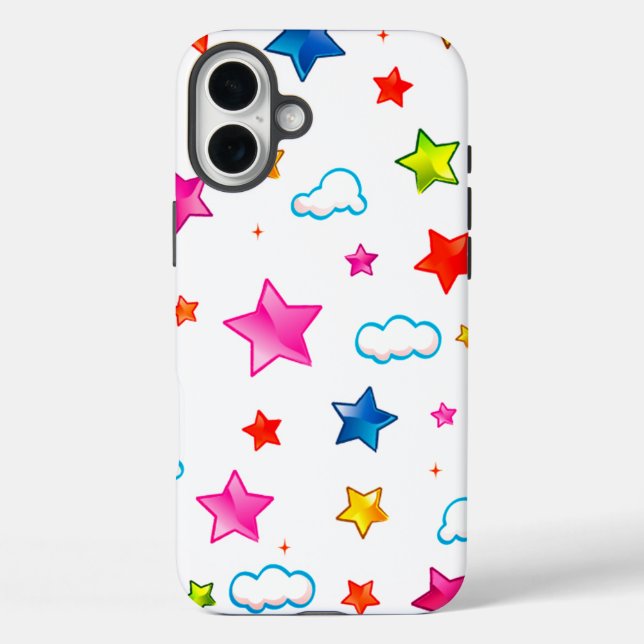 Farbenfrohe Stars - Fall Case-Mate iPhone Hülle (Rückseite)