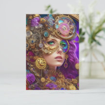 Farbenfrohe Steampunk Flat Danke Karte