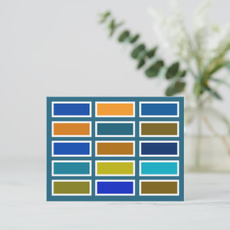 Farbenfrohe Steine (blau/senf) Postkarte