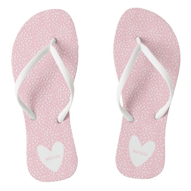 Farbenfrohe Stelle mit personalisiertem Herzen Flip Flops (Fußbett)