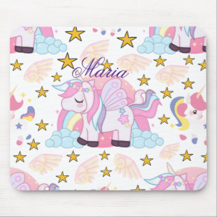 Farbenfrohe Sterne Einhorn Magischer Individuelle Mousepad