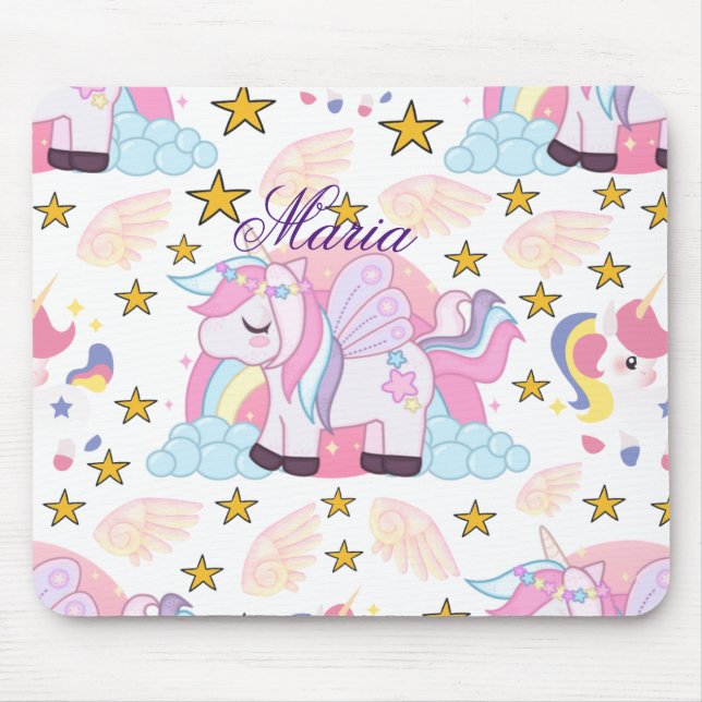 Farbenfrohe Sterne Einhorn Magischer Individuelle  Mousepad (Vorne)