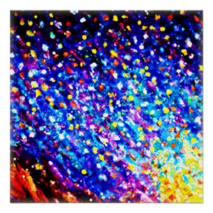 Farbenfrohe Sterne in blauem Himmel. Jetzt kaufen Poster