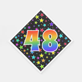 Farbenfrohe Sterne + Regenbogenmuster "48" Event # Serviette