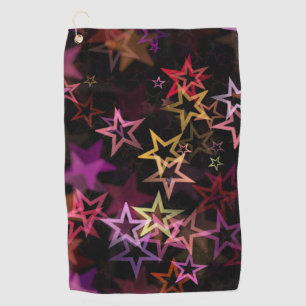 Farbenfrohe Sterne tanzen whimsisisch Golfhandtuch