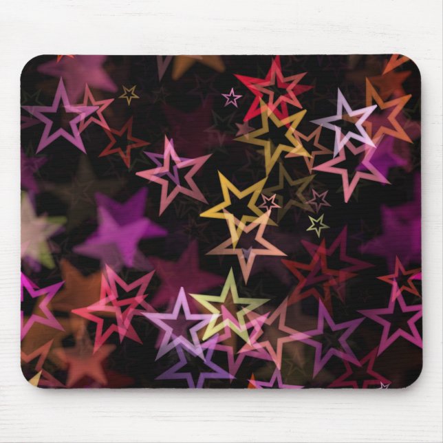 Farbenfrohe Sterne tanzen whimsisisch Mousepad (Vorne)