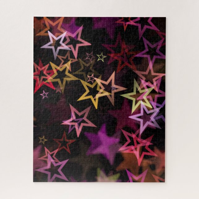 Farbenfrohe Sterne tanzen whimsisisch Puzzle (Vertikal)