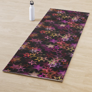 Farbenfrohe Sterne tanzen whimsisisch Yogamatte