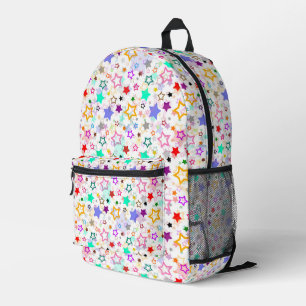 Farbenfrohe Sterne Weiß Bedruckter Rucksack