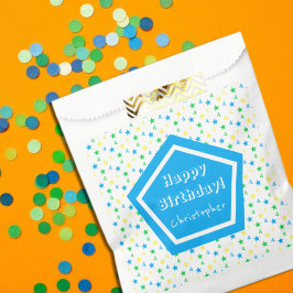 Farbenfrohe Sternenjungen 4. Geburtstag Geschenktütchen