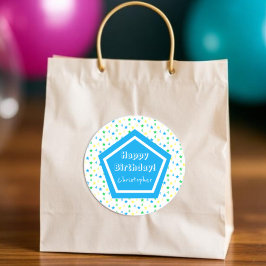 Farbenfrohe Sternenjungen 4. Geburtstag Runder Aufkleber