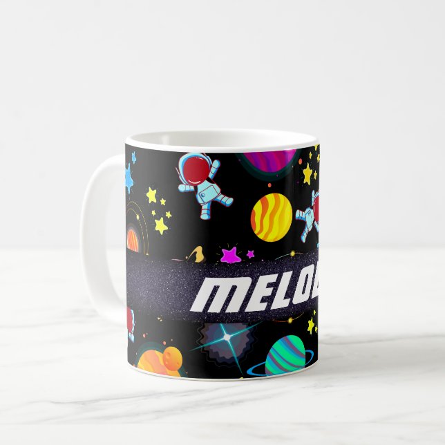 farbenfrohe Sternenmuster des Weltraums Kaffeetasse (Vorderseite Links)