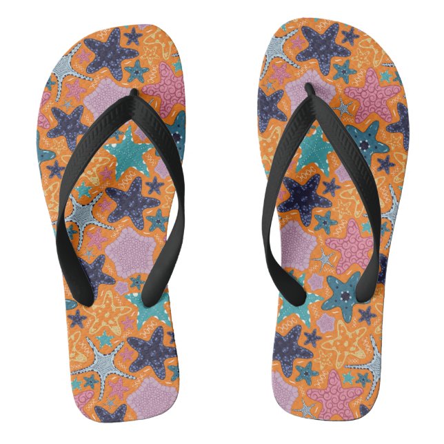 Farbenfrohe Sternfische Flip Flops (Fußbett)