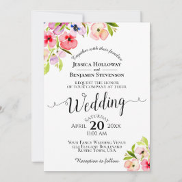 Farbenfrohe Stiefmütterchen & Wildblumen Hochzeite Einladung