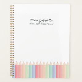 Farbenfrohe Stifte Personalisiert Lehrer Jahr Plan Planer