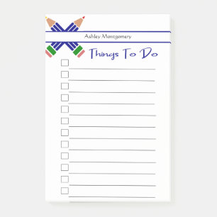 Farbenfrohe Stifte Post-it Klebezettel