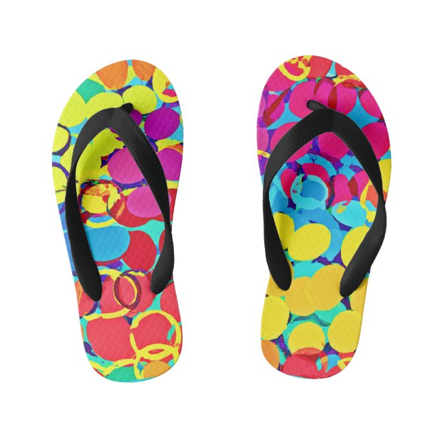 Farbenfrohe Stilelemente und Chic Spectrum Pattern Kinderbadesandalen (Fußbett)