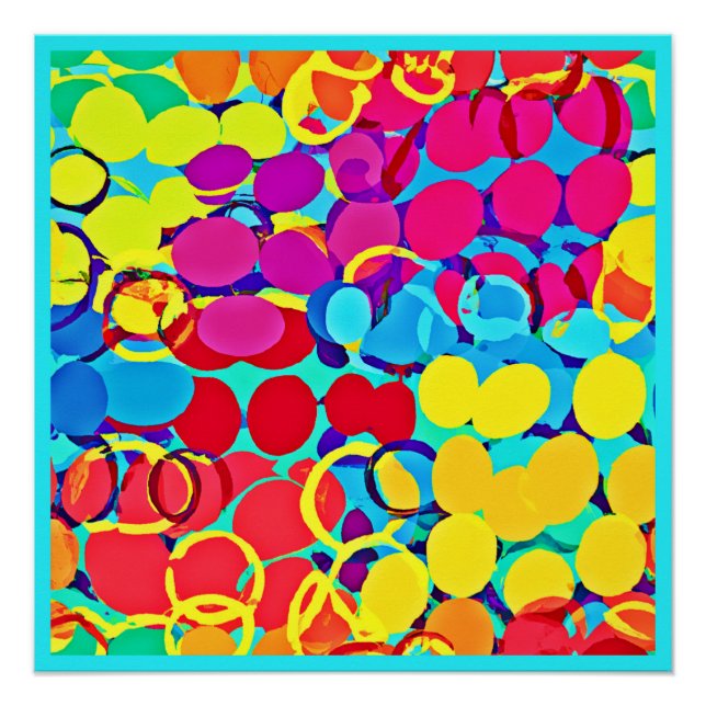 Farbenfrohe Stilelemente und Chic Spectrum Pattern Poster (Vorderseite)