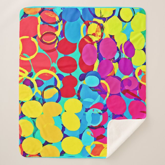 Farbenfrohe Stilelemente und Chic Spectrum Pattern Sherpadecke (Vorderseite)