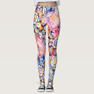 Farbenfrohe Stilfeder Leggings