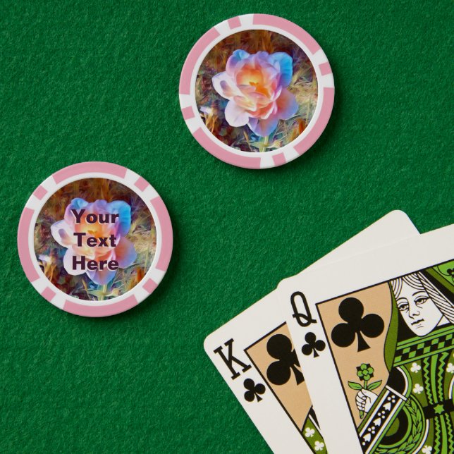 Farbenfrohe stilisierte Blume Pokerchips (Pokertisch (doppelt))