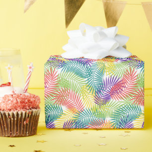 Farbenfrohe, stilisierte Kokospalmenmuster Geschenkpapier