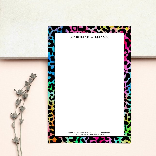 Farbenfrohe, stilvolle Leopard Texture Neon Vibran Mitteilungskarte (Von Creator hochgeladen)