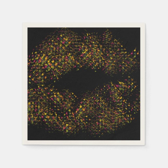 Farbenfrohe, stilvolle Lippen Serviette (Vorderseite)