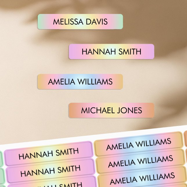 Farbenfrohe strahlende Kinder wasserdichte Namenss Etiketten (Von Creator hochgeladen)