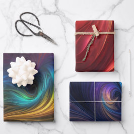 Farbenfrohe strahlende Muster Geschenkpapier Set