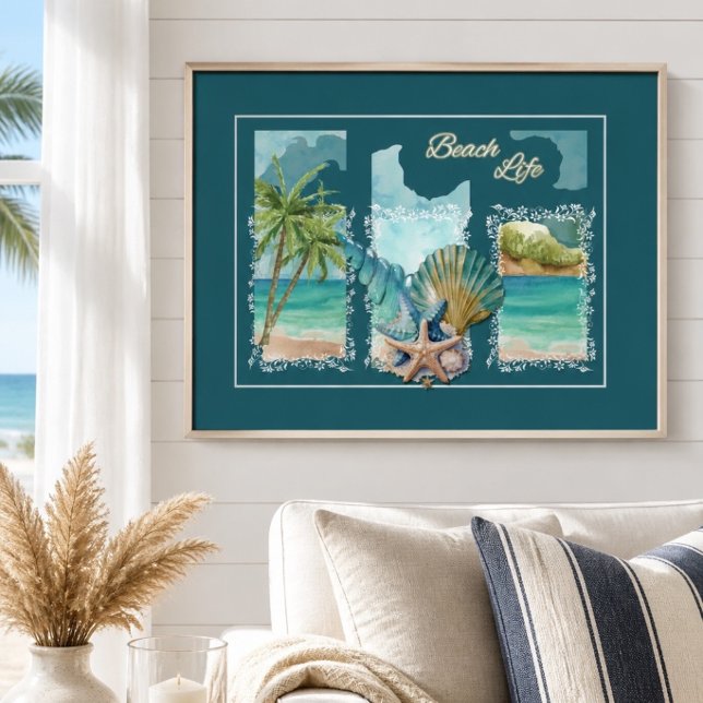 Farbenfrohe Strandbäder Poster (Von Creator hochgeladen)