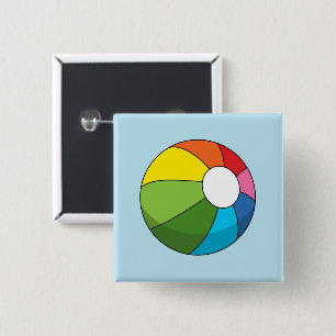 Farbenfrohe Strandball Button