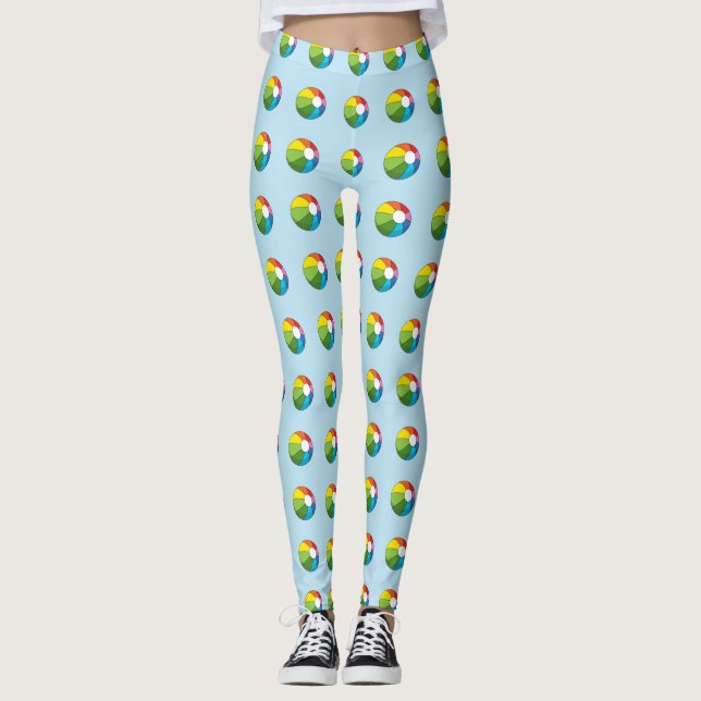 Farbenfrohe Strandball Leggings (Vorderseite)