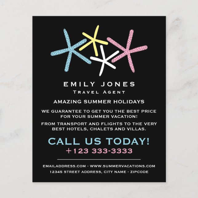 Farbenfrohe Strandfische, Reisewerbung für Agent Flyer (Vorne)