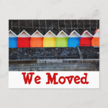 Farbenfrohe Strandhäuser, die wir umgezogen haben,